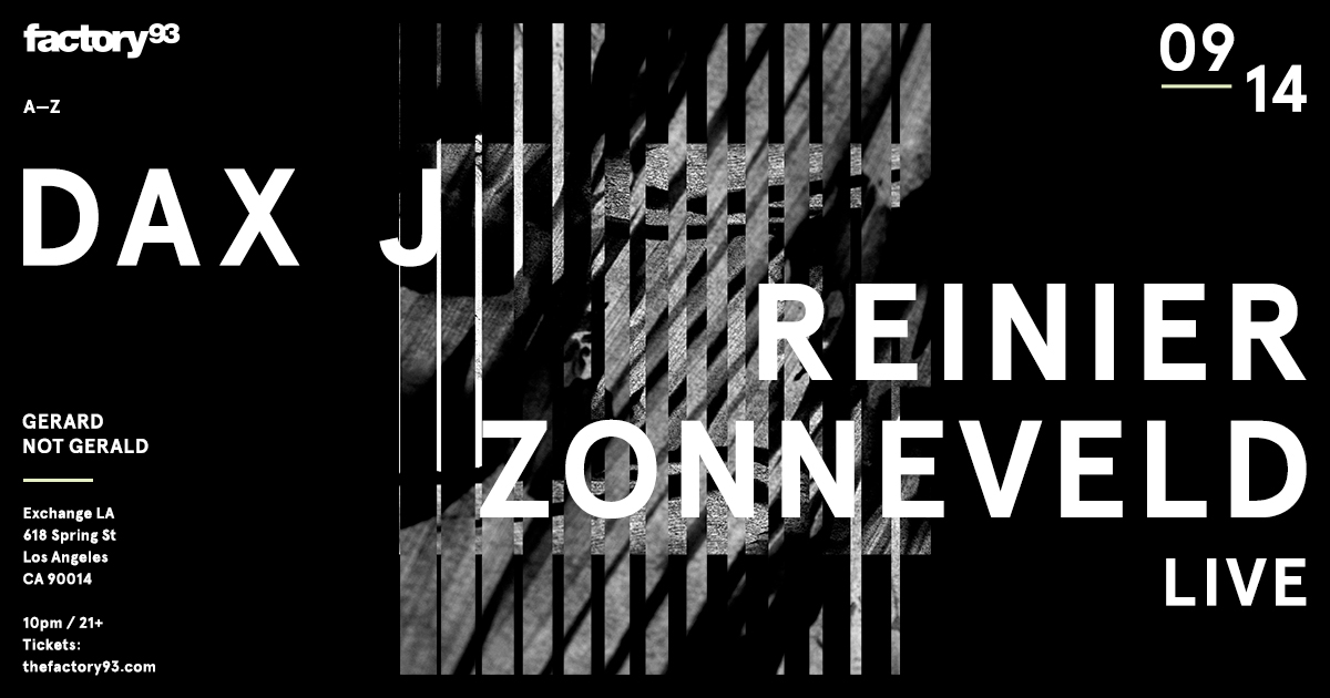 Dax J & Reinier Zonneveld (Live)